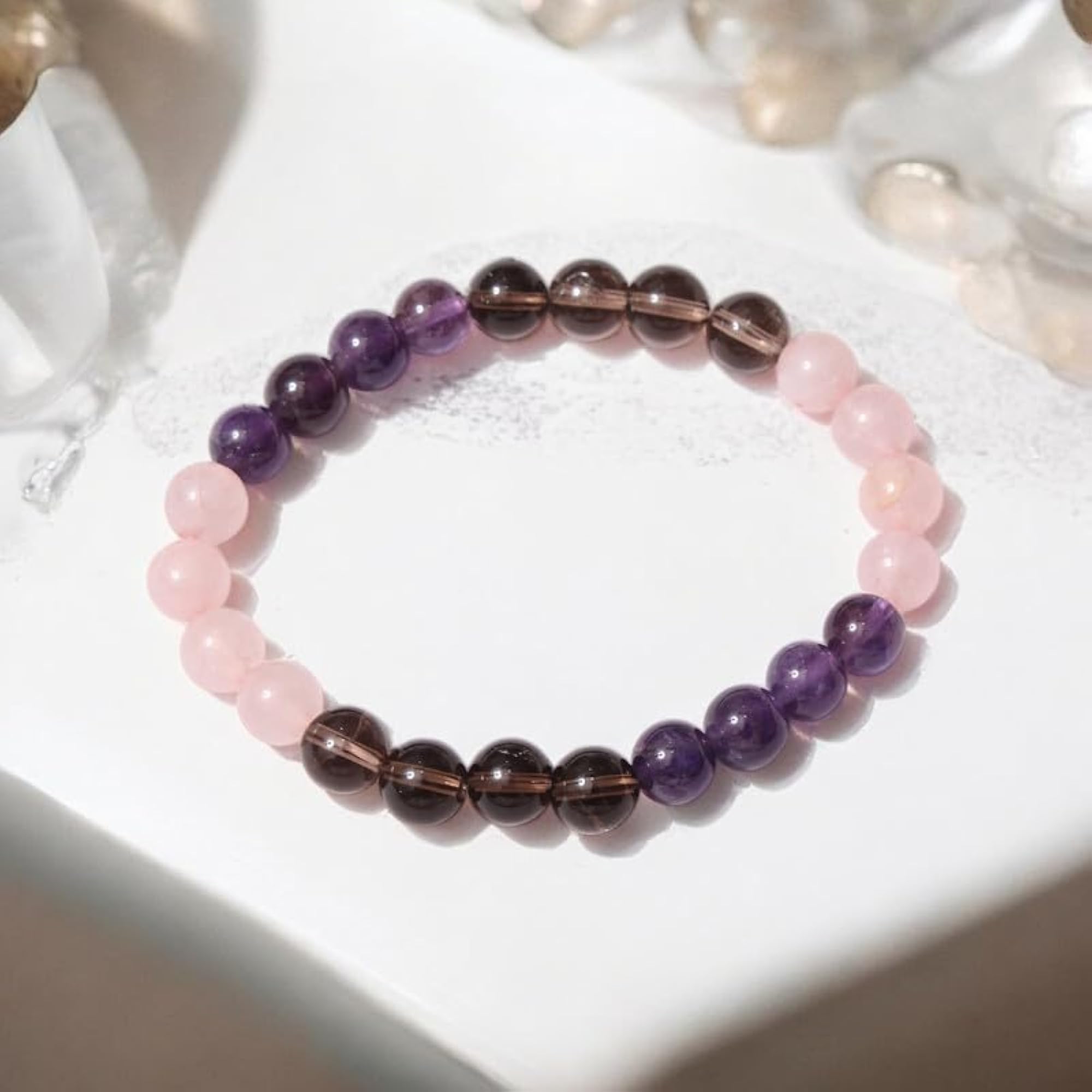 Scorpio Zodiac Amethyst & Smoky Quartz Astrology Bracelet